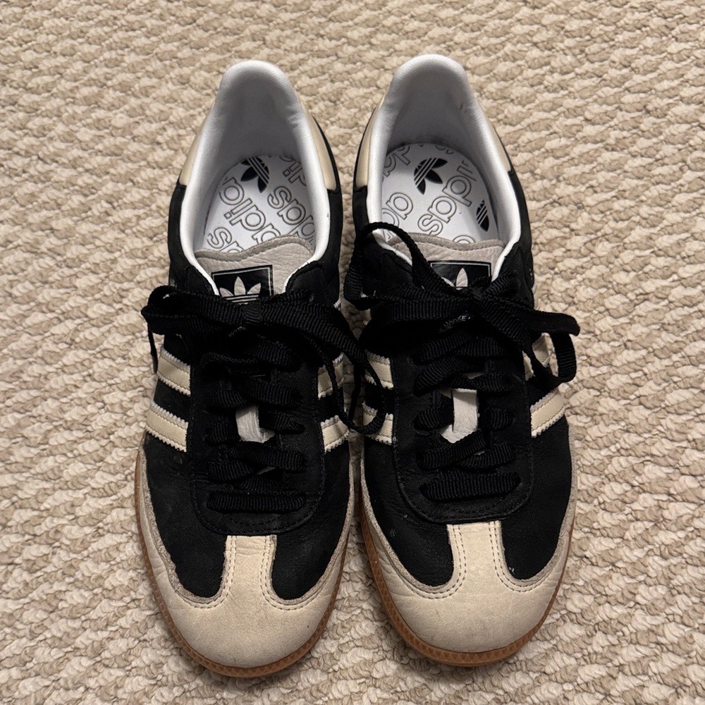 Adidas Black and Cream Sambas